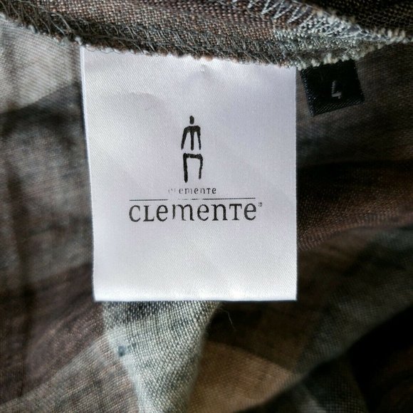 Elemente Clemente Skirt Linen Circle Taupe Plaid - Picture 6 of 6